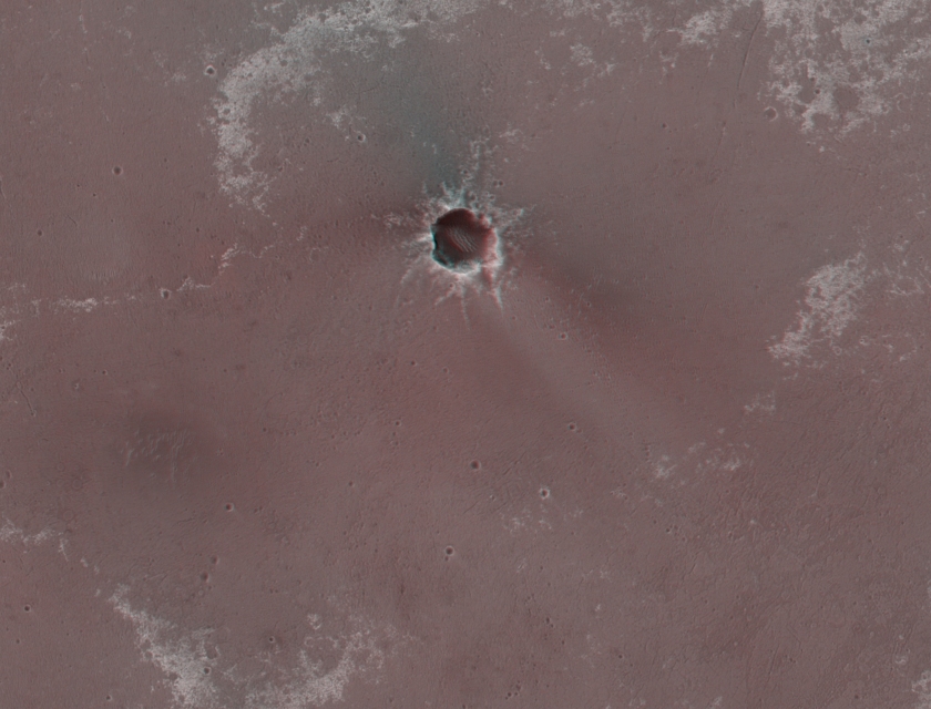 Anaglyph of Santa Maria crater and surroundings