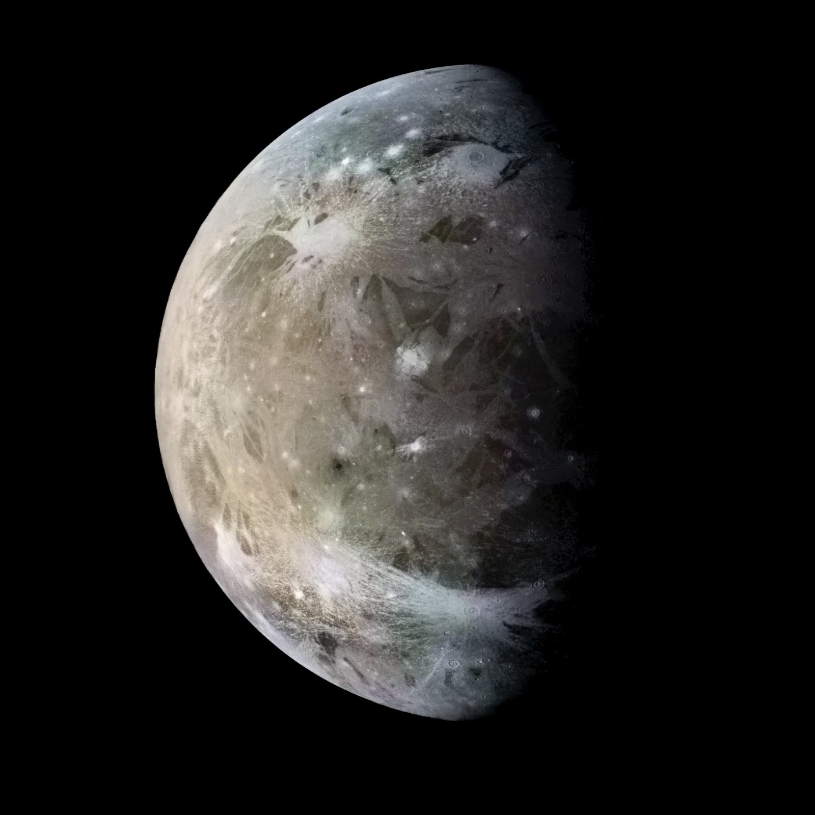 Ganymede In Color From Galileo s E6 Flyby The Planetary Society
