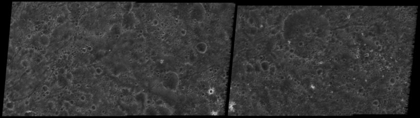 Highest resolution view ever obtained of Ganymede's dark terrain