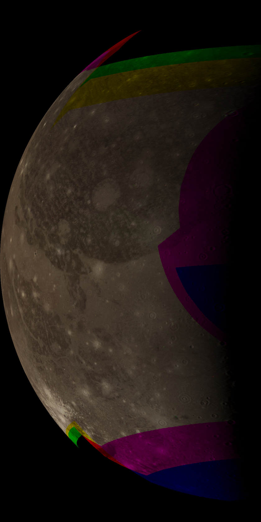 Ganymede's leading hemisphere from Voyager 2