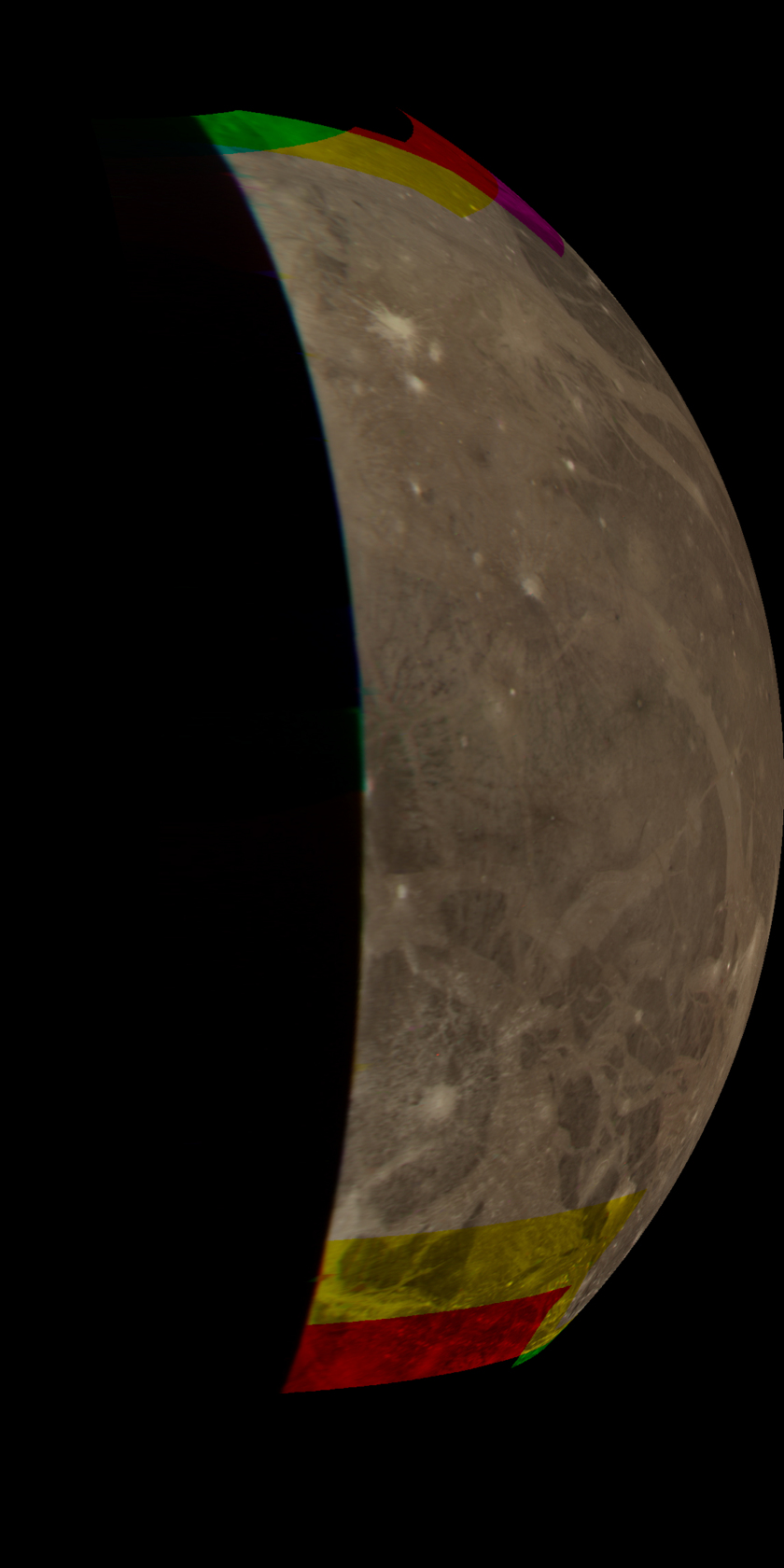 Ganymede's trailing hemisphere from Voyager 2