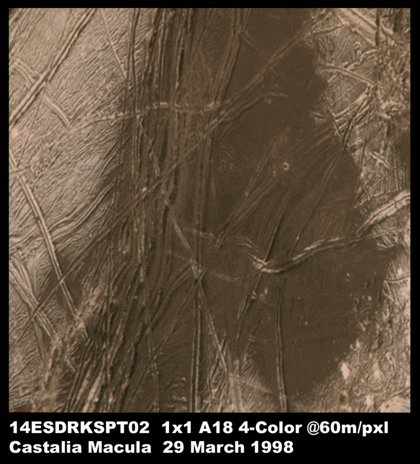 Galileo color view of Europa's Castalia Macula