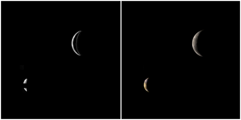 Galileo orbit E4 view of Ganymede and Io