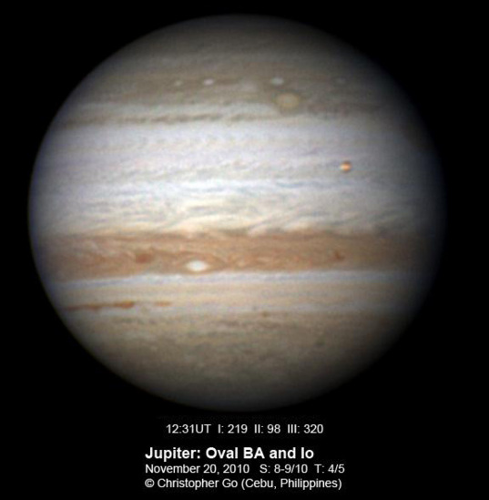 Jupiter on November 20, 2010: The other side