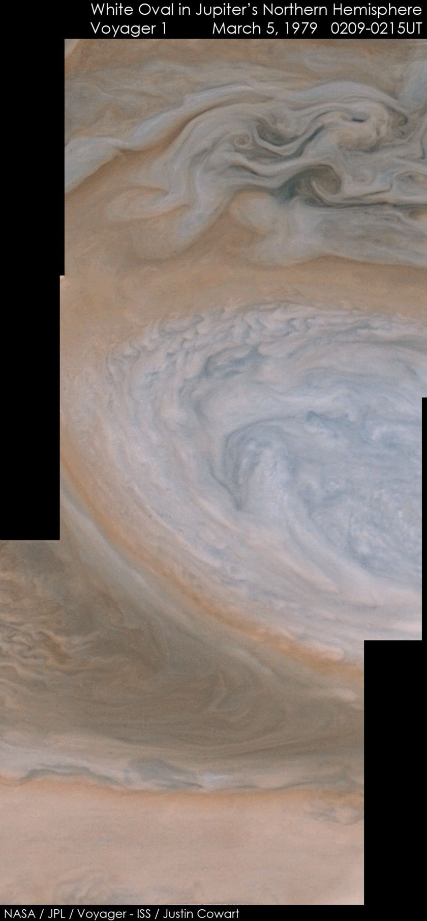 White oval in Jupiter's northern hemisphere