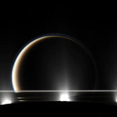 A Moon Through the Plumes