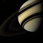 Saturn from the south, with bonus Tethys