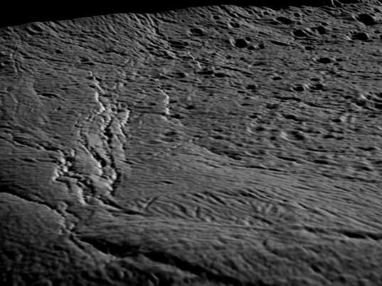 3D view of an Enceladan landscape