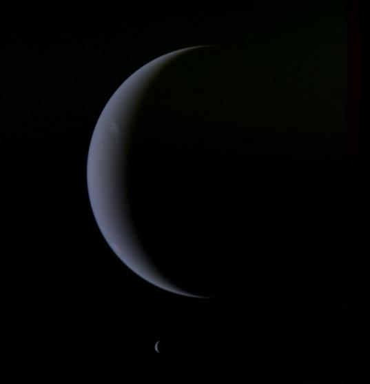 Crescent Neptune and Triton
