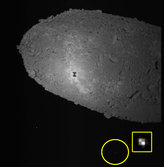 Minerva hopper and Hayabusa's shadow at Itokawa