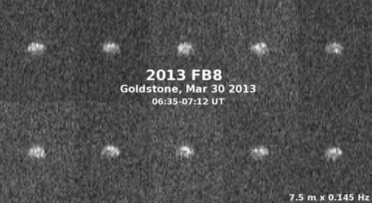 Radar images of asteroid 2013 FB8 from Goldstone, March 30, 2013