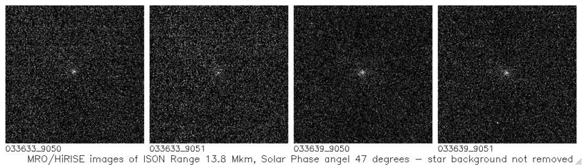 First photos of comet ISON from Mars Reconnaissance Orbiter