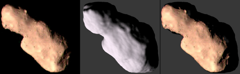 Comparison of Toutatis images and shape model