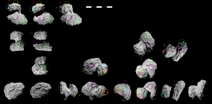 Possible landing sites for Philae on NavCam images of Churyumov-Gerasimenko