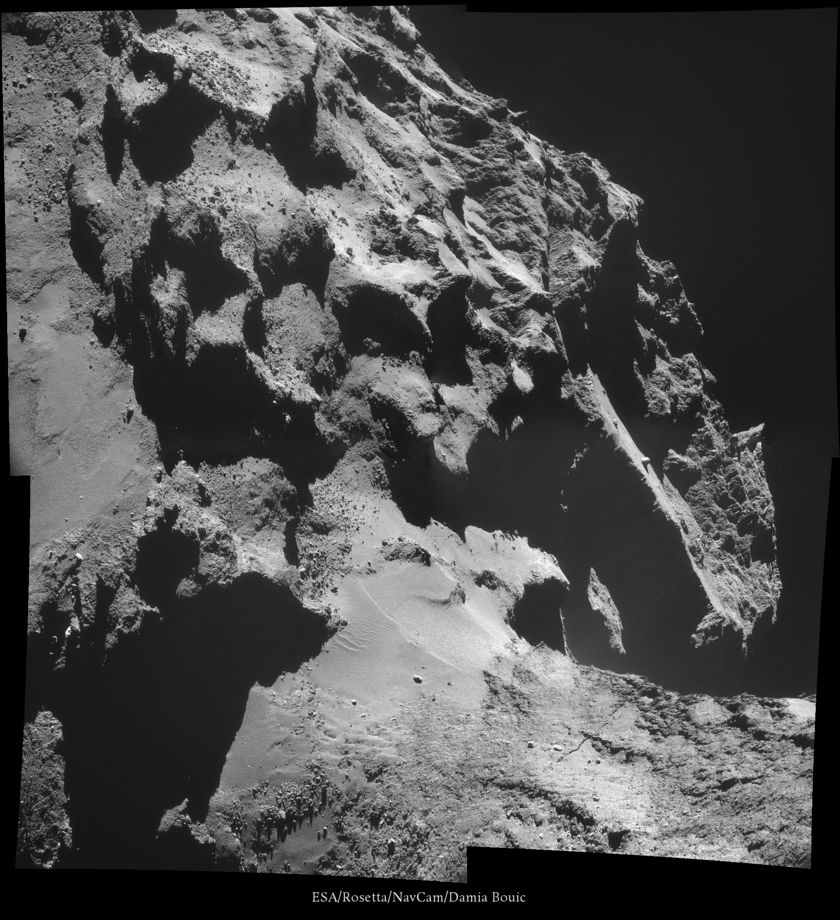 Jagged comet landscape, October 24, 2014