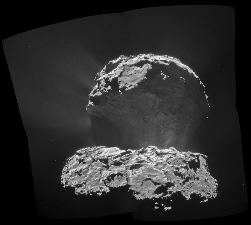 Comet-light on the cliffs of Hathor