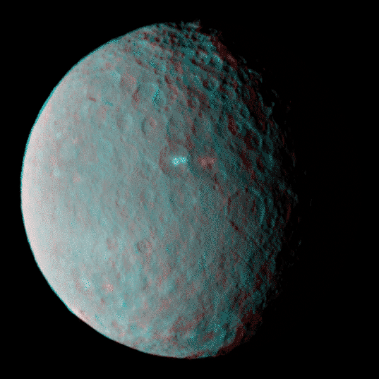 Dawn's Ceres Rotation Characterization 2 (3D anaglyph)