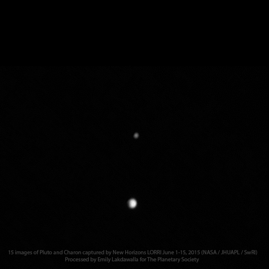 Pluto and Charon rotation sequence, centered on Charon