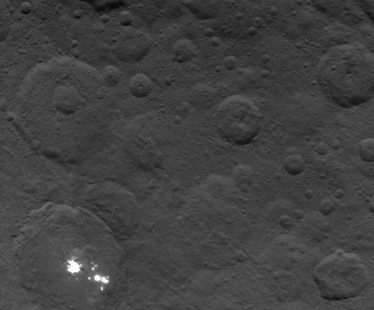 Bright spots in Occator Crater, Ceres