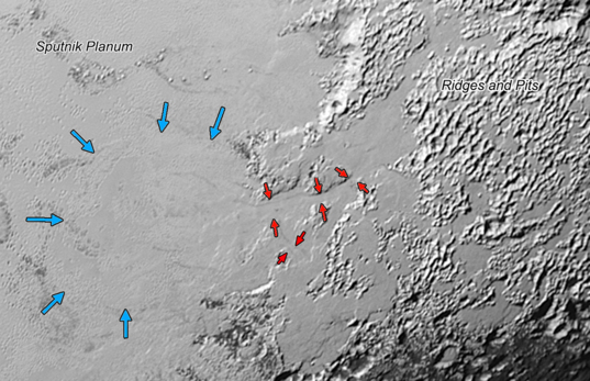 Valley glaciers on Pluto