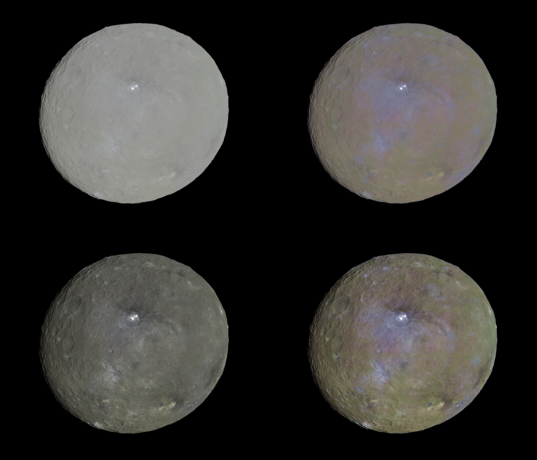 Four color views of Ceres