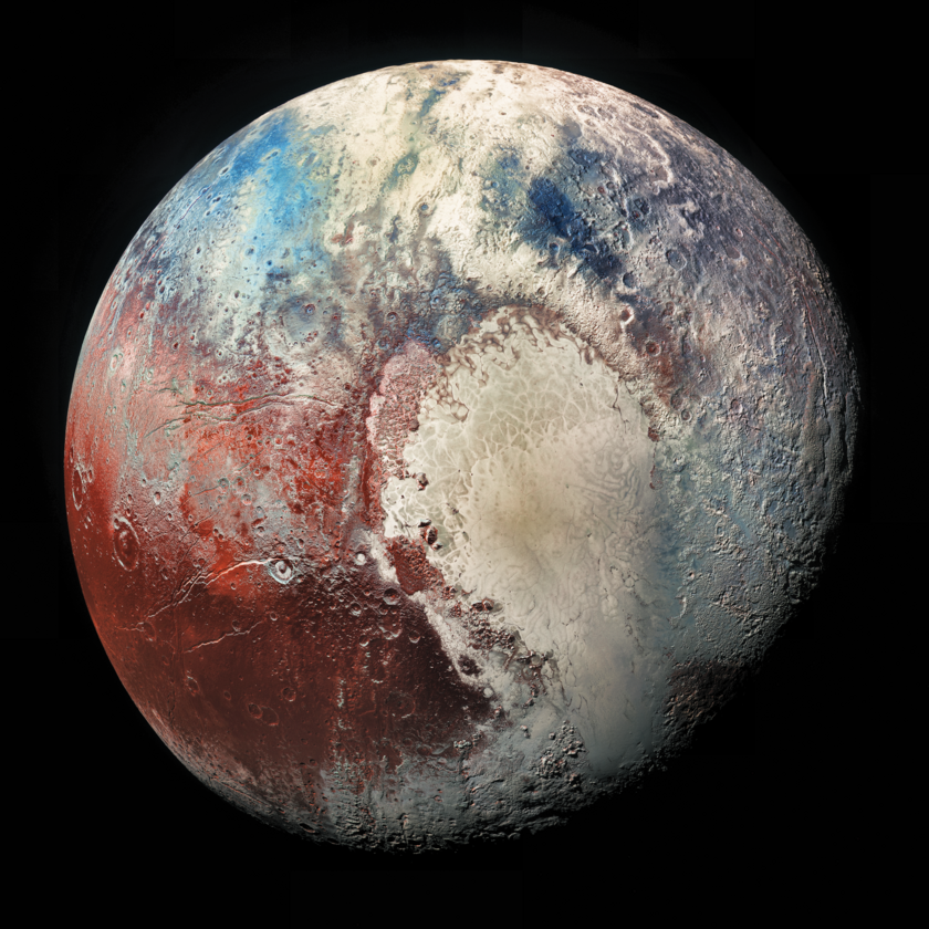 Pluto in Colorized Infrared