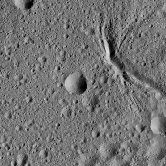 Canyons in Ezinu Crater