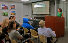 Dr. Melissa Rice presenting Curiosity's initial science results at the Planetary Society D.C. Event