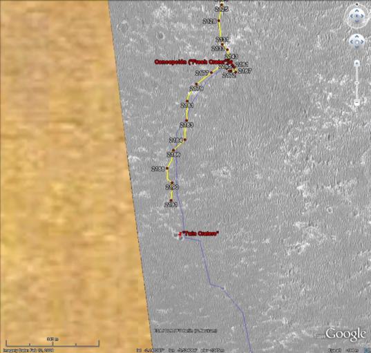 Opportunity approaches the 'Twin Craters,' sol 2191
