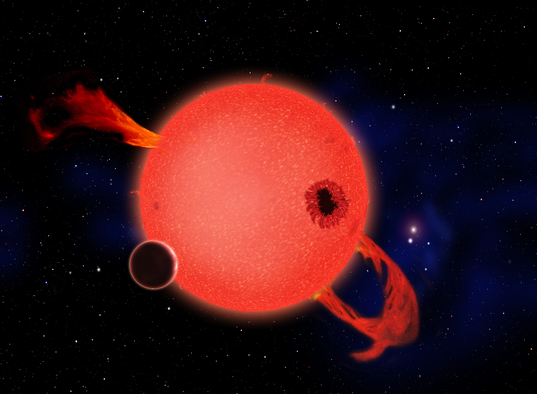 Hypothetical Earth-size planet orbiting a young red dwarf