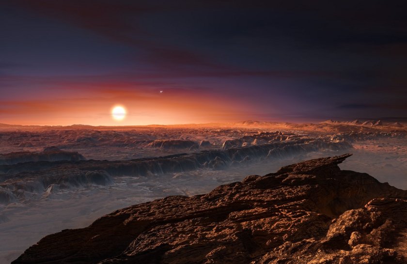 Artist's impression of the surface of planet Proxima Centauri b