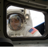 Mike Massimino on a spacewalk, May 17, 2009