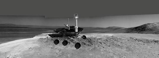 Simulated image of Opportunity parked at Greeley Haven