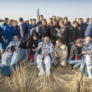 Expedition 36 crew relaxes on the steppe
