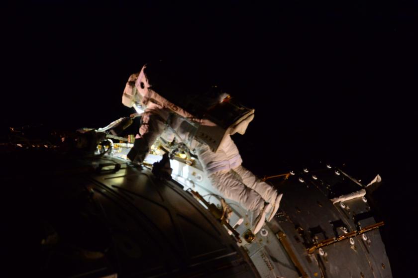 Terry Virts during spacewalk