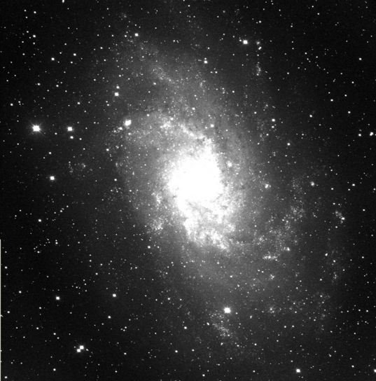 First light image of the M33 galaxy from the 0.76m (30 in) telescope at the Astronomical Research Institute in Illinois, USA