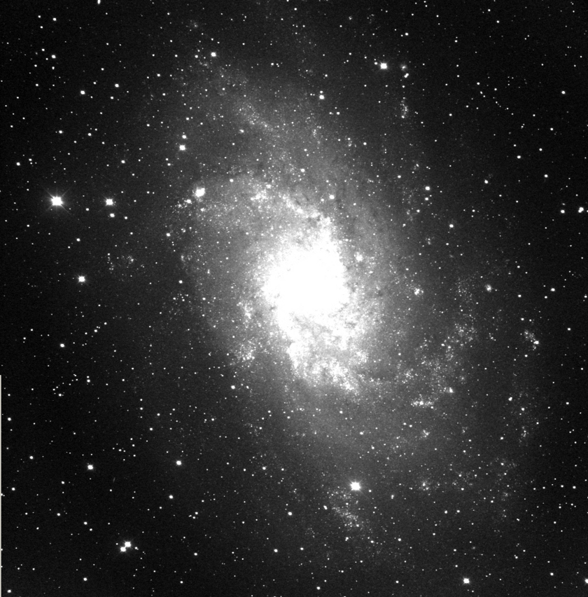First light image of the M33 galaxy from the 0.76m (30 in) telescope at the Astronomical Research Institute in Illinois, USA
