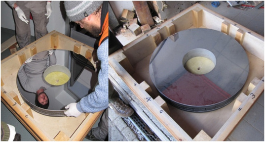 OAVdA 0.81m telescope mirror before and after re-aluminizing