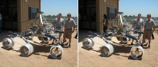 The MSL 'scarecrow' (crossed-eye stereo)