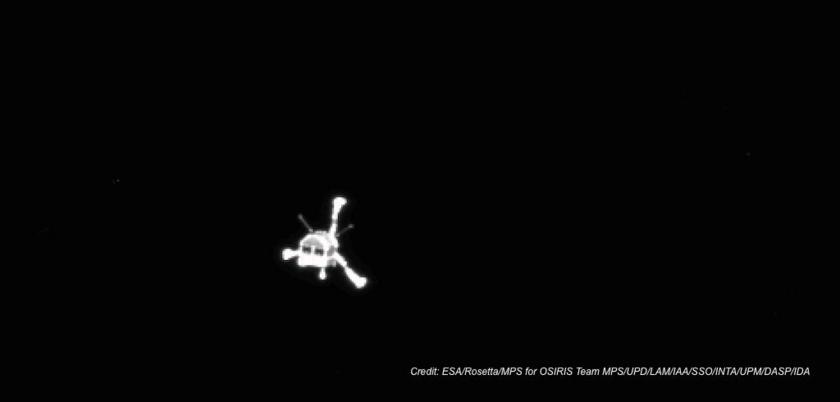Philae lander from OSIRIS camera on Rosetta orbiter
