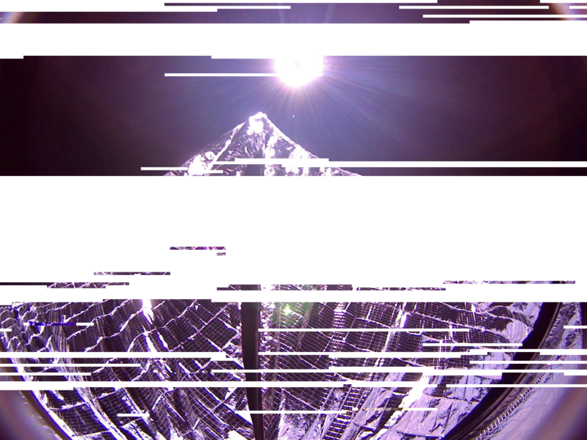 LightSail partially downloaded sail image (reprocessed)