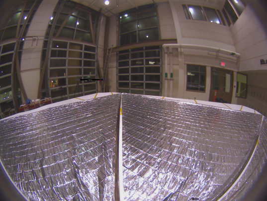 LightSail 1 ground test vs. in-space images