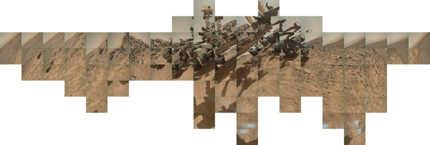 Curiosity sol 1065 MAHLI self-portrait: component images