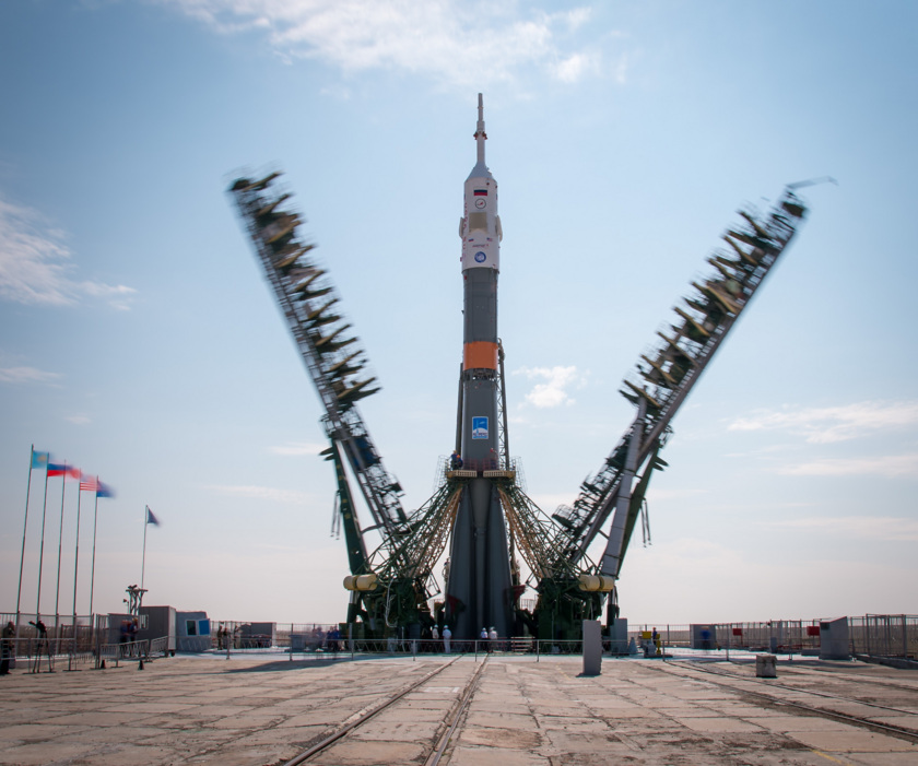 Soyuz MS-01 on the pad