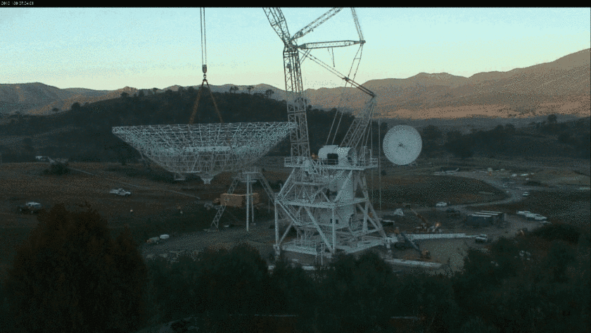 Deep Space Station 35 Being Installed