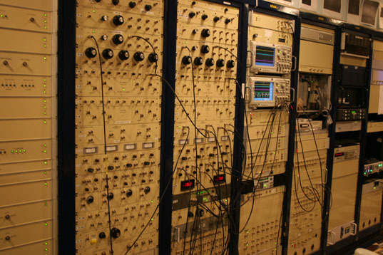 Tangle of BNC cables