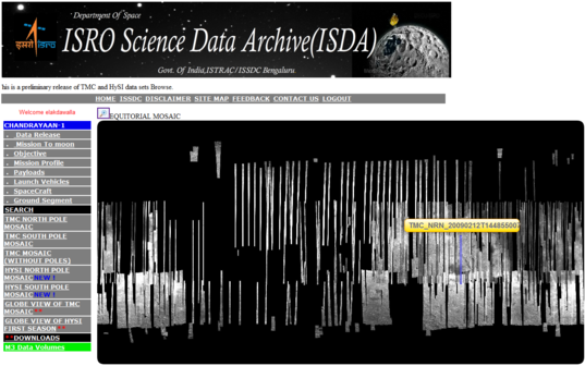 Browse capability for Chandrayaan-1 TMC data