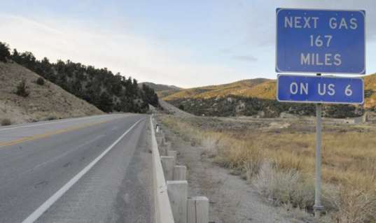 Next gas station, 167 miles.