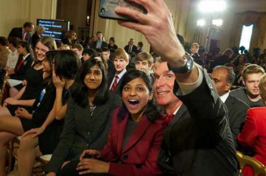 Bill Nye and Shree Bose at the 2012 White House Science Fair