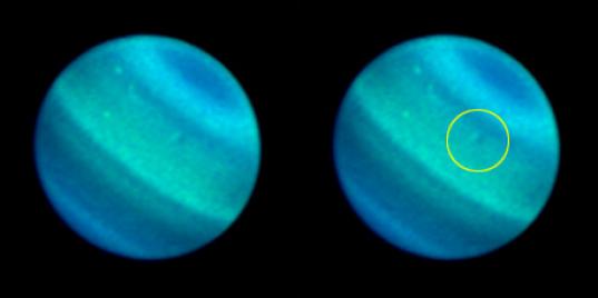 Dark and bright spots on Uranus